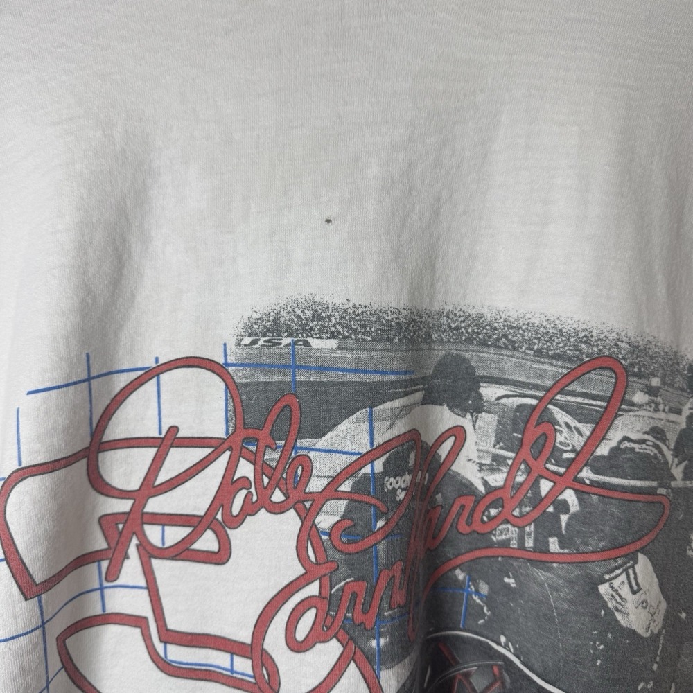Vintage 1996 Dale Earnhardt T Shirt L White Blueprint Champion All Over Print 2x - Picture 8 of 8